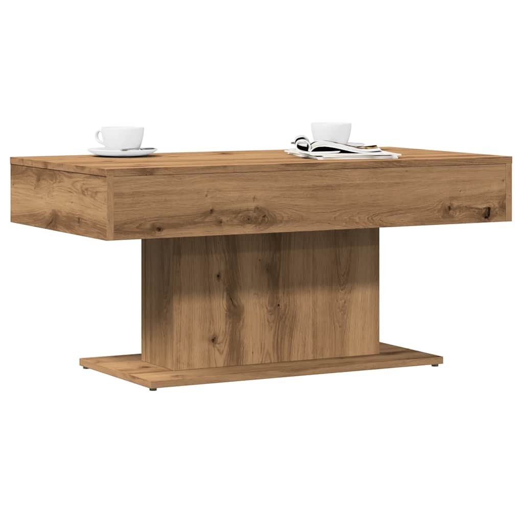 Table basse artisanale en chêne massif 96 x 50 x 45 cm